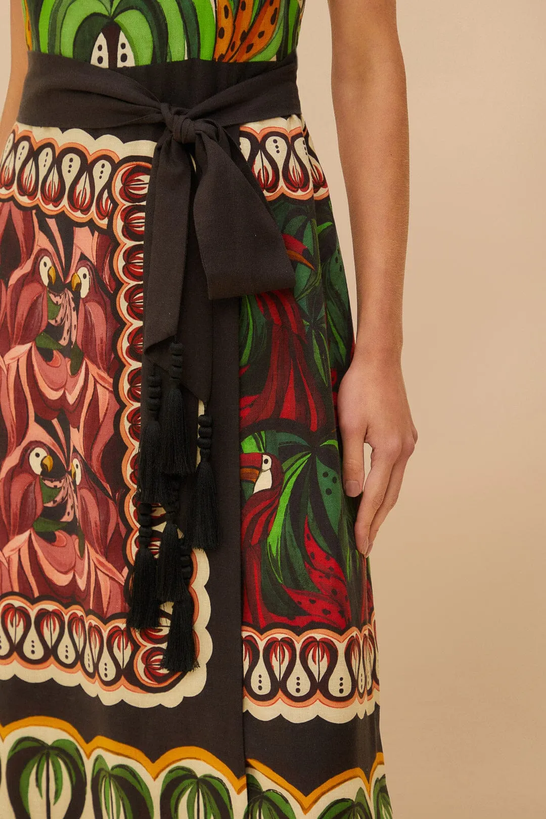 Off-White Coconut Tree Flow LENZING™ ECOVERO™ Euroflax™ Dress sold by FARM Rio product image thumbnail 3