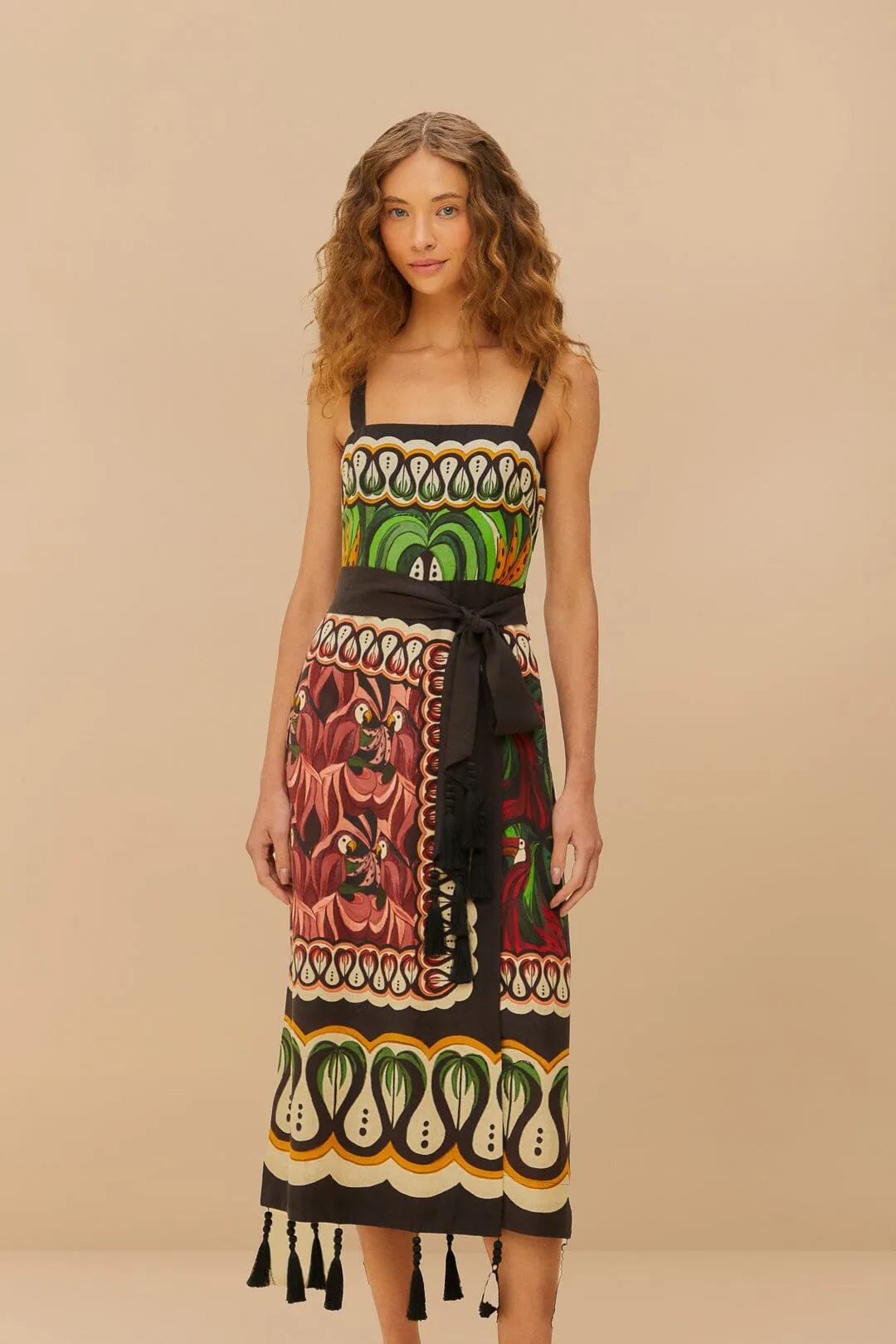 Off-White Coconut Tree Flow LENZING™ ECOVERO™ Euroflax™ Dress sold by FARM Rio product image thumbnail 2