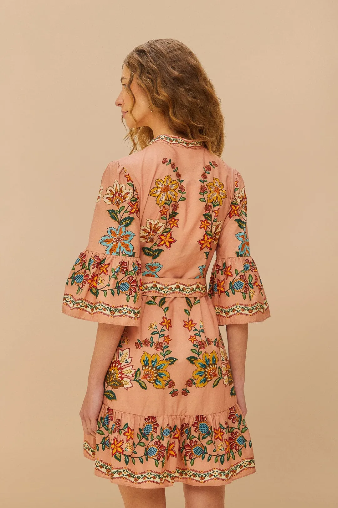 Pink Garden Delight Belted Mini Dress sold by FARM Rio product image thumbnail 3