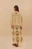 Sand Tropical Flower Embroidered LENZING™ ECOVERO™ Euroflax™ Maxi Skirt sold by FARM Rio