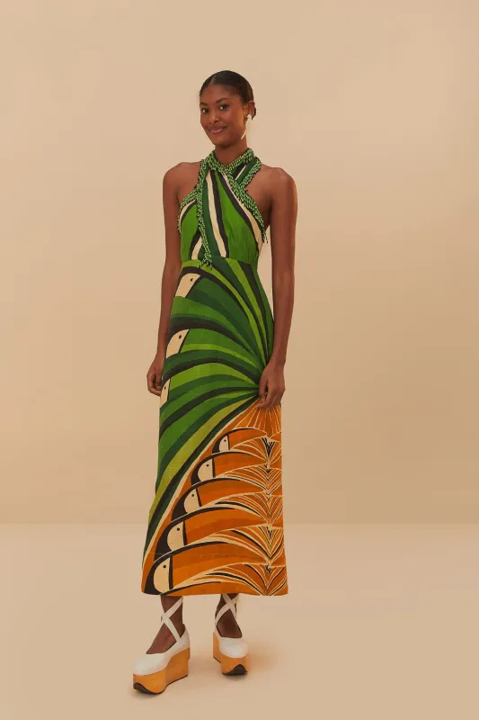 Green Toucan Tree LENZING™ ECOVERO™ Euroflax™ Maxi Dress sold by FARM Rio