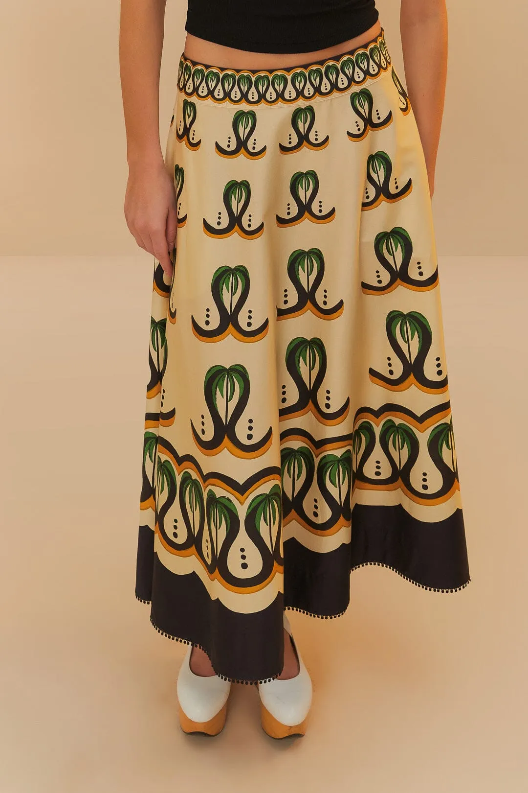 Off-White Coconut Tree Flow Skirt sold by FARM Rio product image thumbnail 2