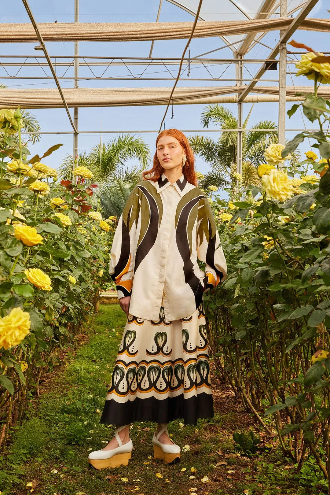 Off-White Coconut Tree Flow Skirt sold by FARM Rio product image thumbnail 3