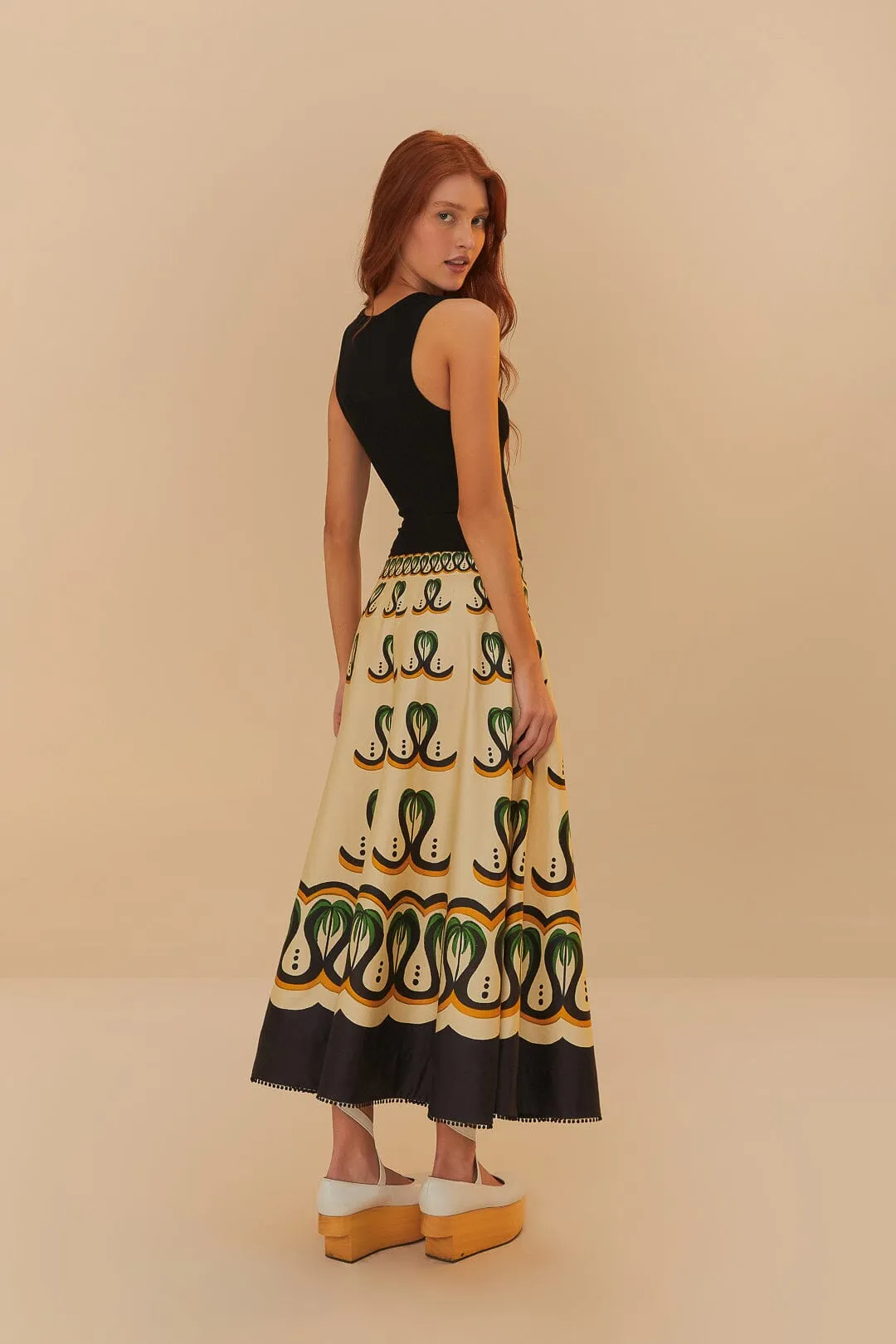 Off-White Coconut Tree Flow Skirt sold by FARM Rio product image thumbnail 4