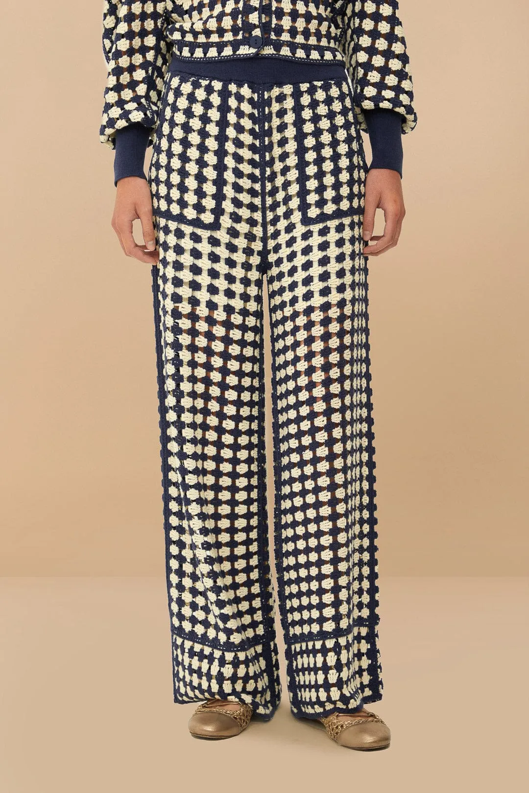 Blue & White Crochet Pants sold by FARM Rio product image thumbnail 3