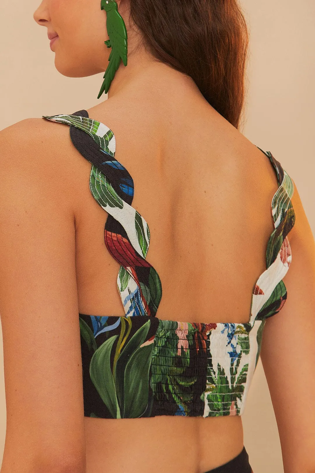 Mixed Midnight Macaw Fiesta Wavy Crop Top sold by FARM Rio product image thumbnail 3