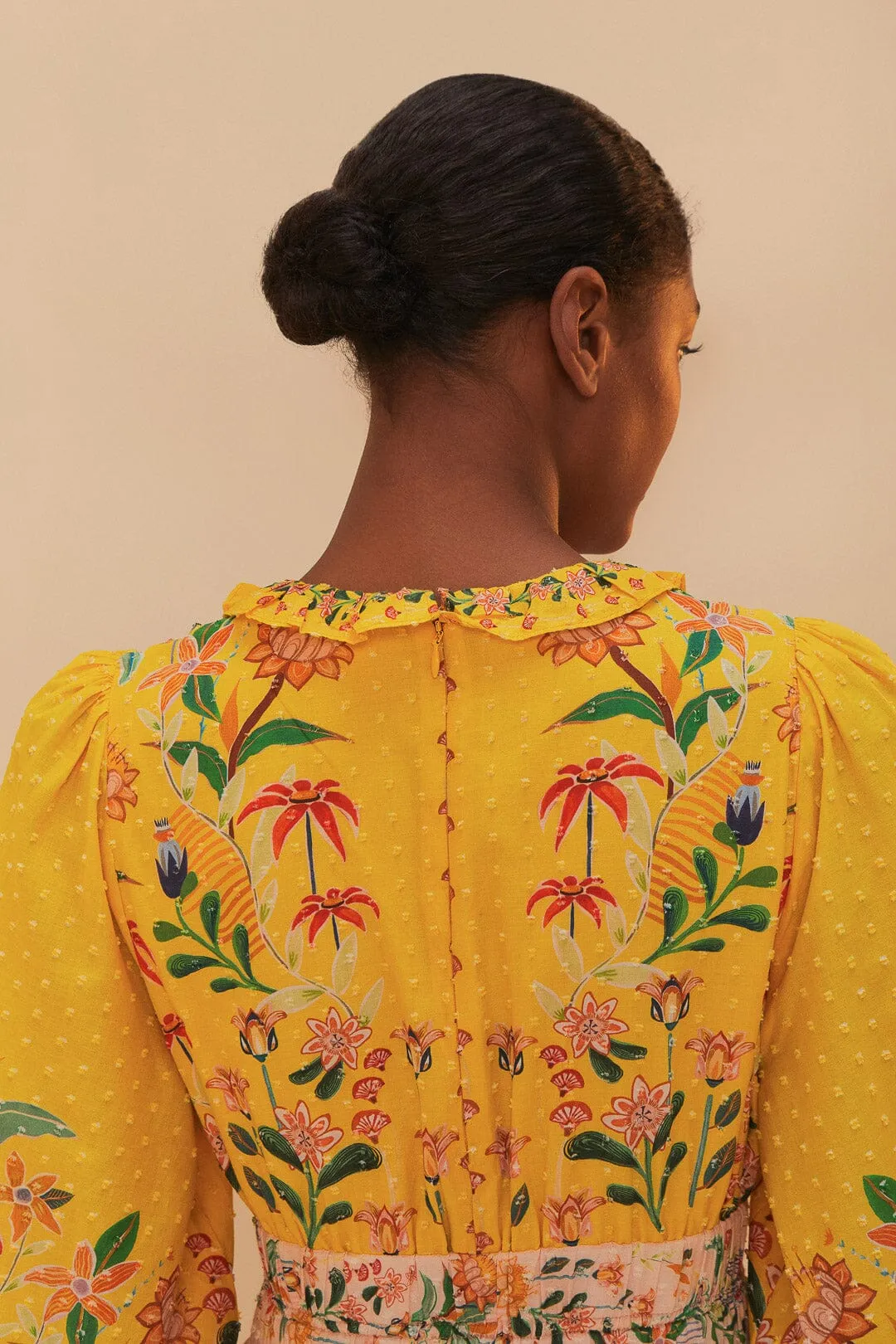 Mixed Delicate Flowers Long Sleeve Maxi Dress sold by FARM Rio product image thumbnail 4