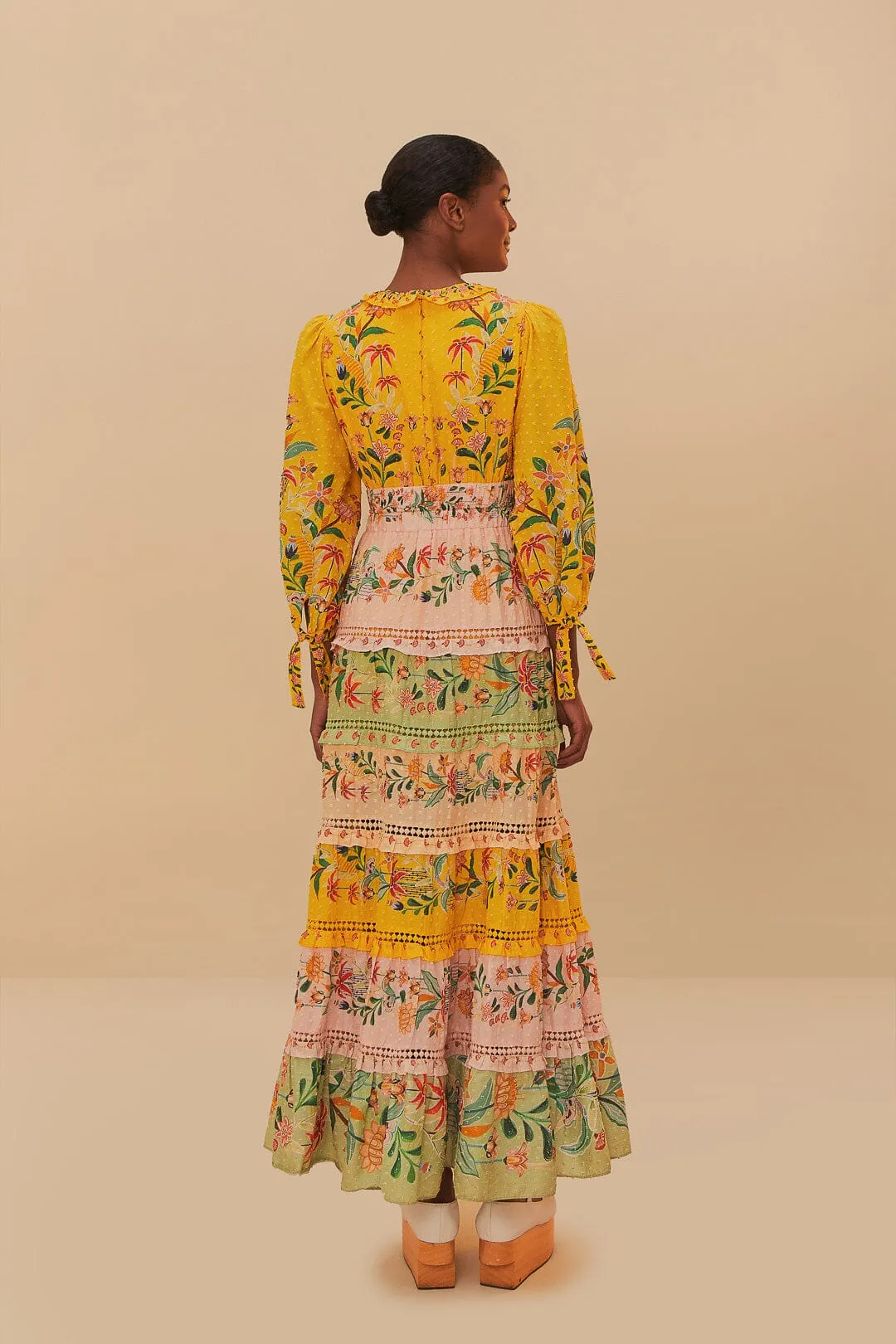 Mixed Delicate Flowers Long Sleeve Maxi Dress sold by FARM Rio product image thumbnail 5