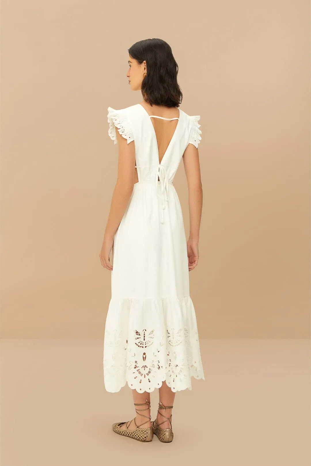 Off-White Butterfly Richelieu Midi Dress sold by FARM Rio product image thumbnail 4