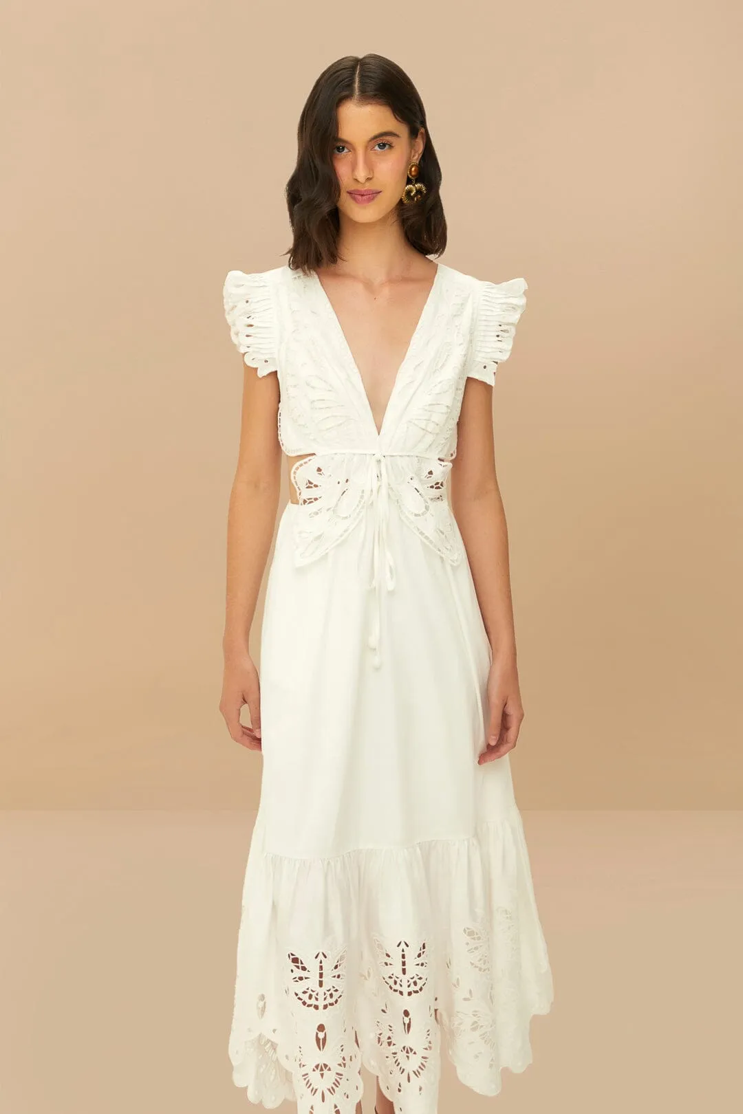 Off-White Butterfly Richelieu Midi Dress sold by FARM Rio product image thumbnail 2