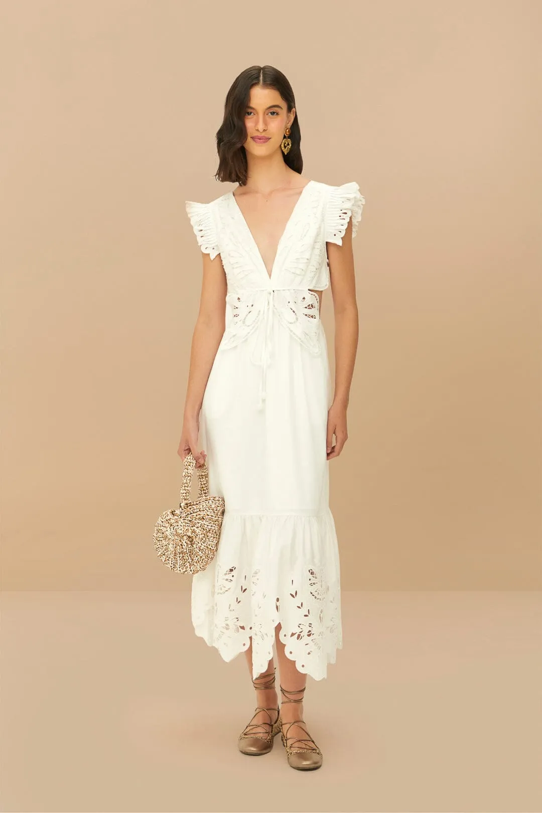 Off-White Butterfly Richelieu Midi Dress sold by FARM Rio