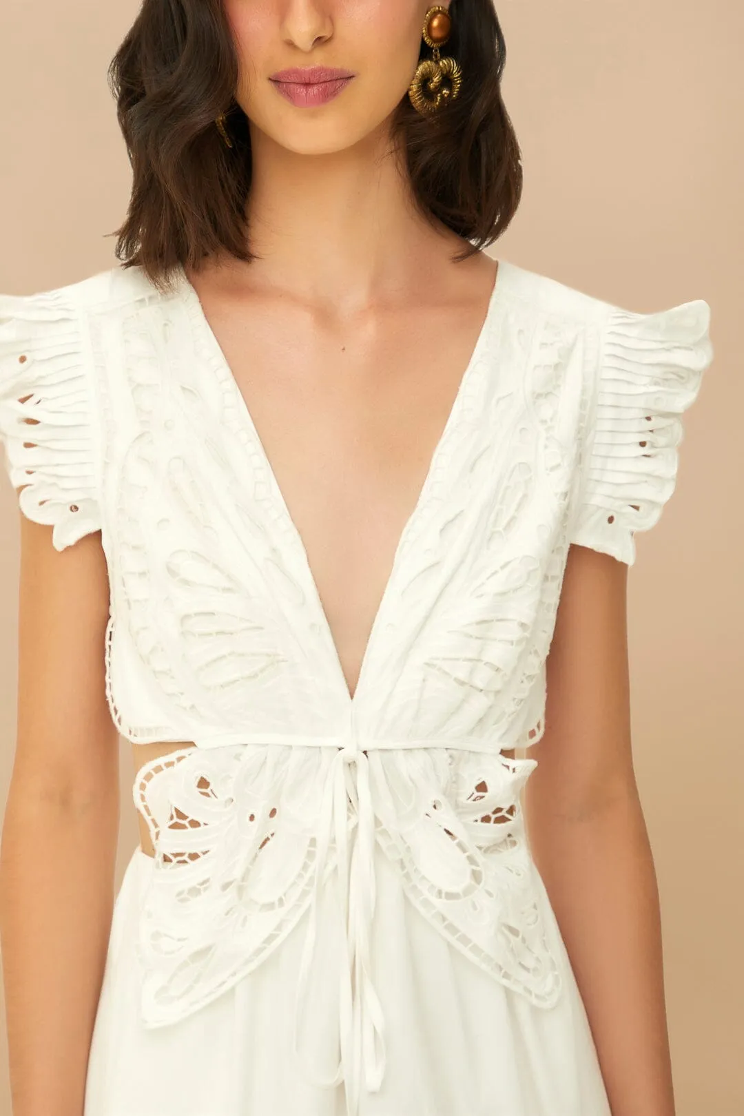 Off-White Butterfly Richelieu Midi Dress sold by FARM Rio product image thumbnail 5