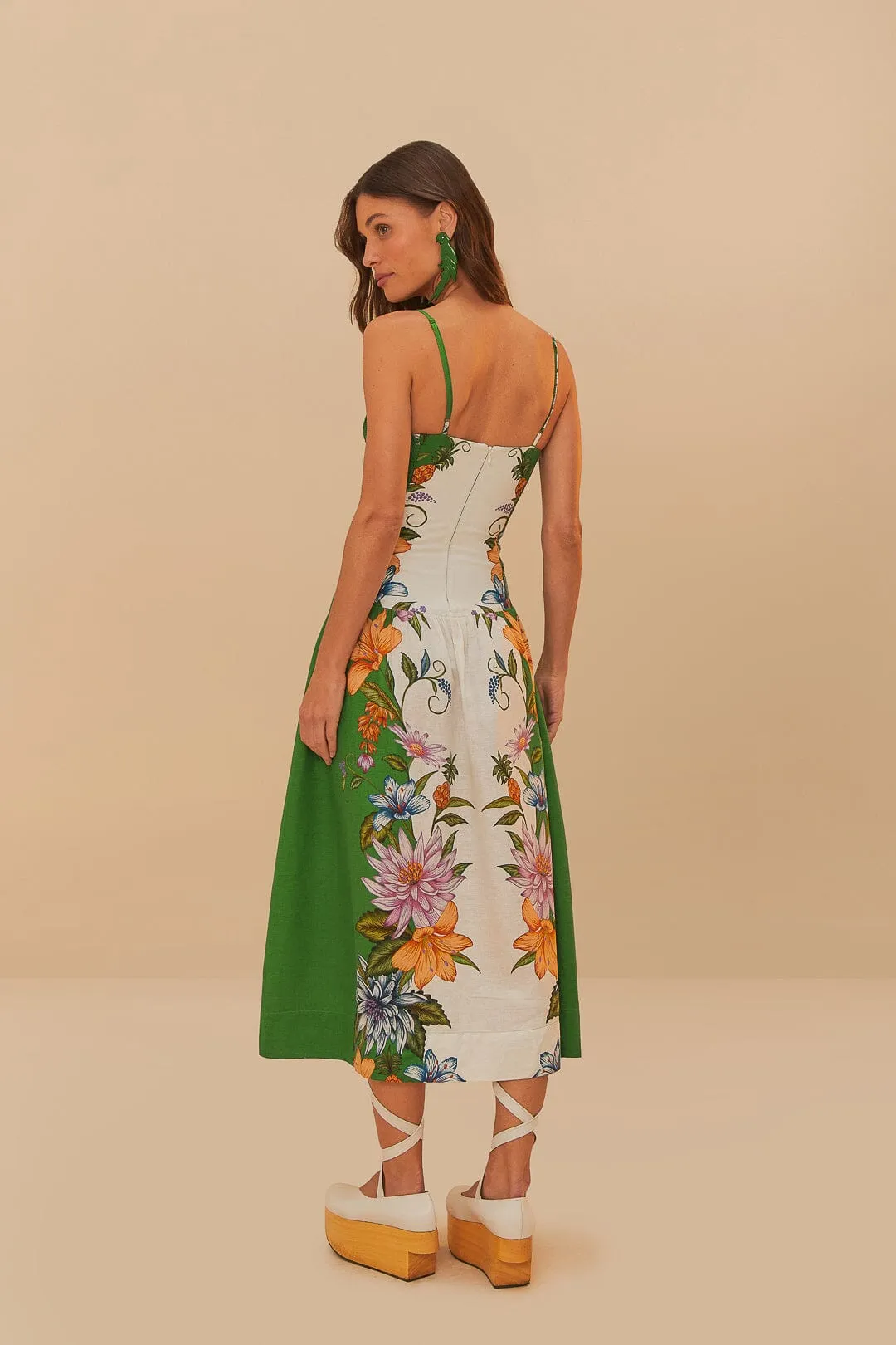Off-White Sweet Bloom Dreamscape LENZING™ ECOVERO™ Euroflax™ Midi Dress sold by FARM Rio product image thumbnail 3