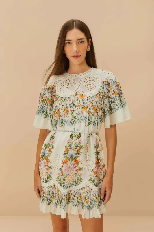 Off-White Sweet Bloom Bouquet Mini Dress sold by FARM Rio