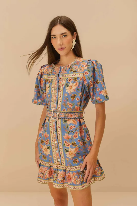 Blue Superbloom Tapestry Organic Cotton Mini Dress sold by FARM Rio