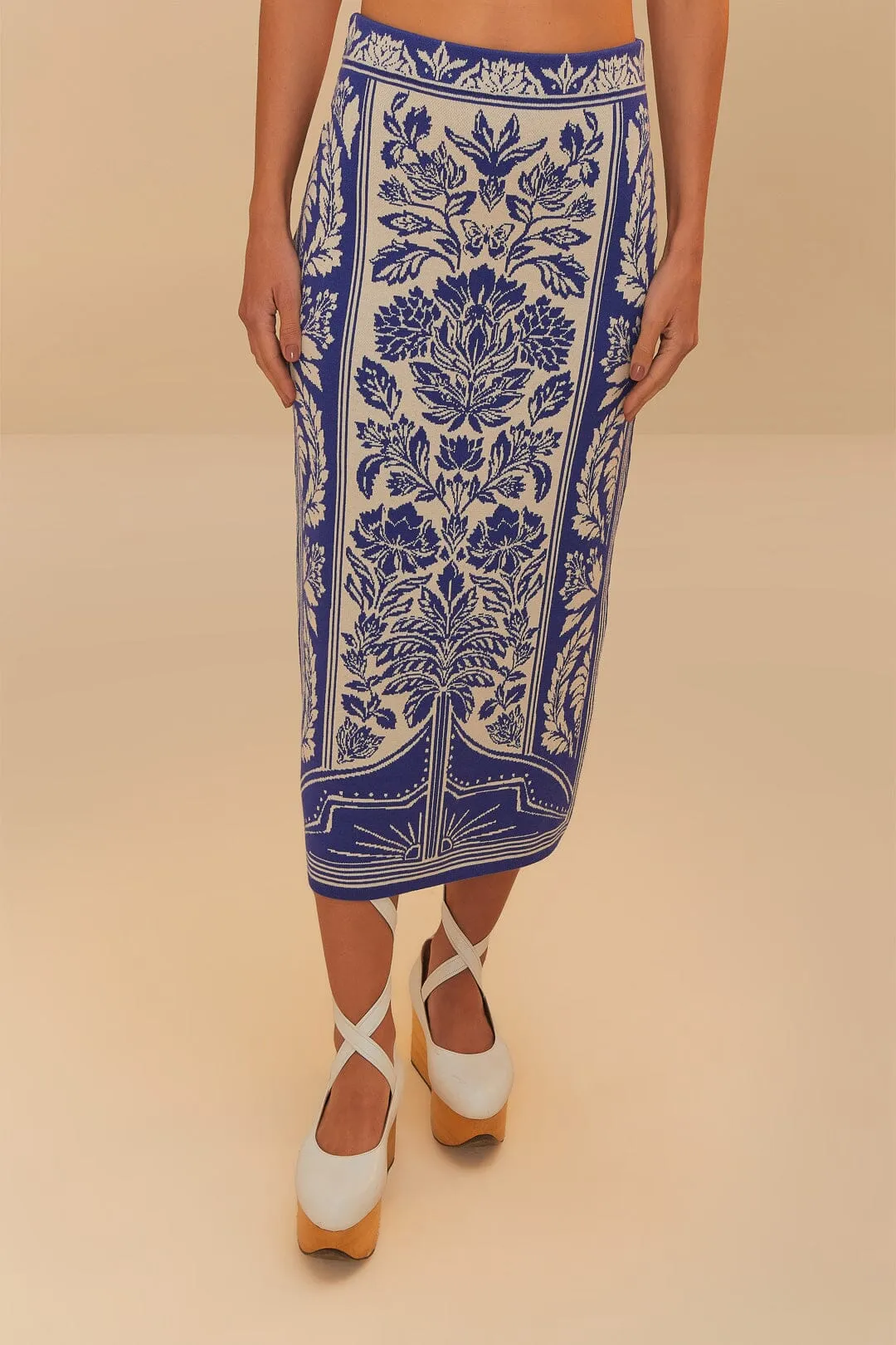 Off-White Delicate Tapestry Knit Skirt sold by FARM Rio product image thumbnail 2