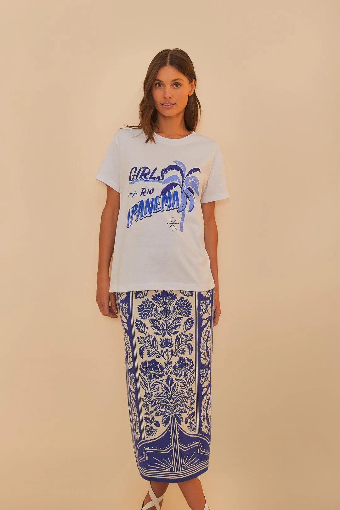 Off-White Delicate Tapestry Knit Skirt sold by FARM Rio product image thumbnail 3