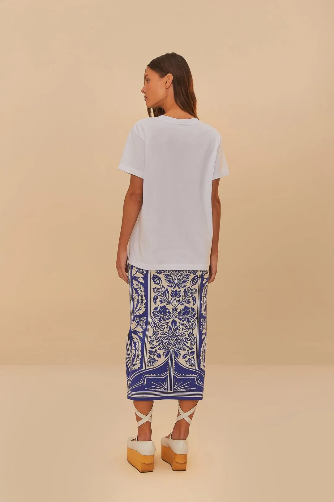 Off-White Delicate Tapestry Knit Skirt sold by FARM Rio product image thumbnail 4