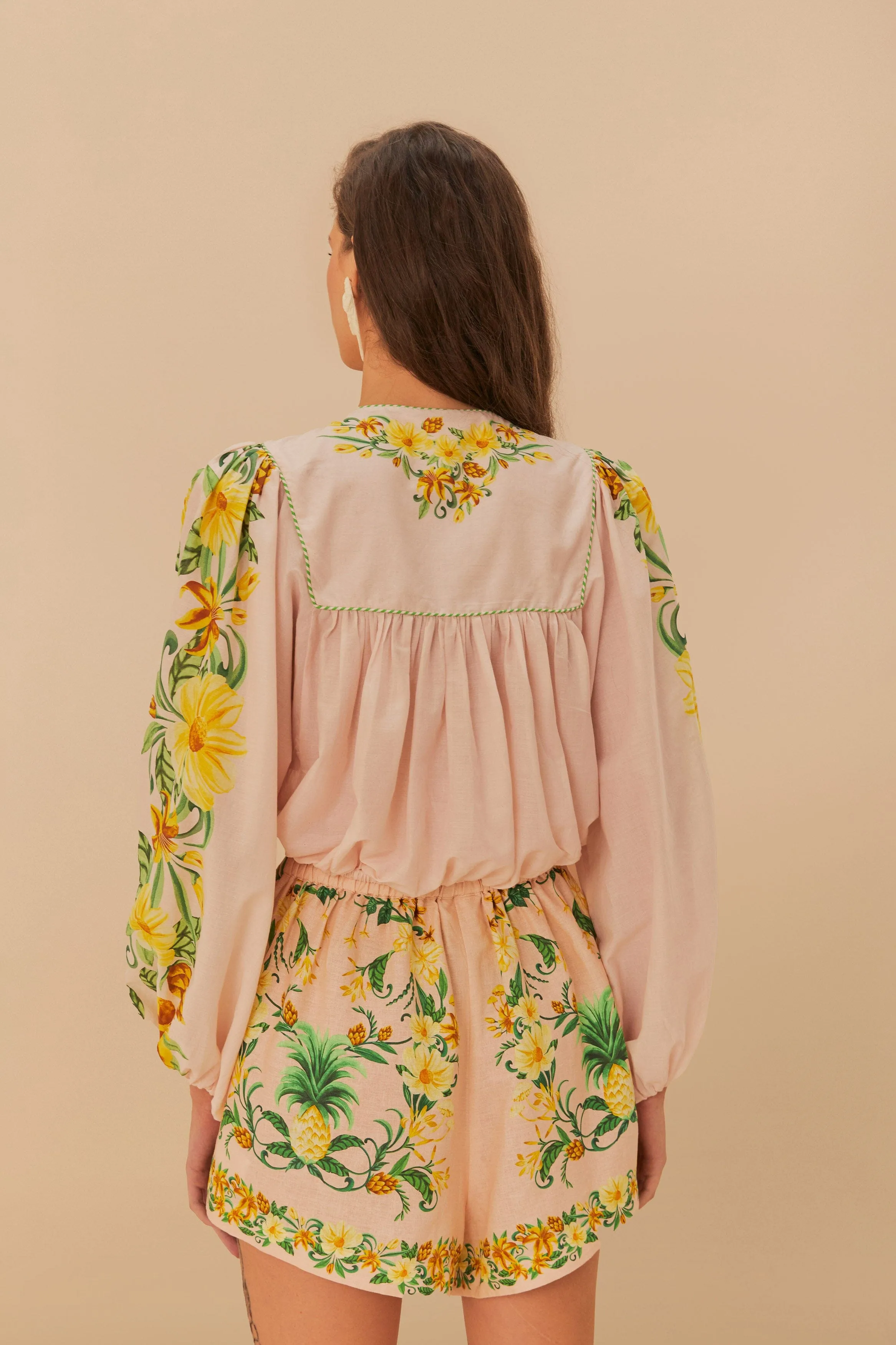 Pink Botanical Beauty Long Sleeve Blouse sold by FARM Rio product image thumbnail 5