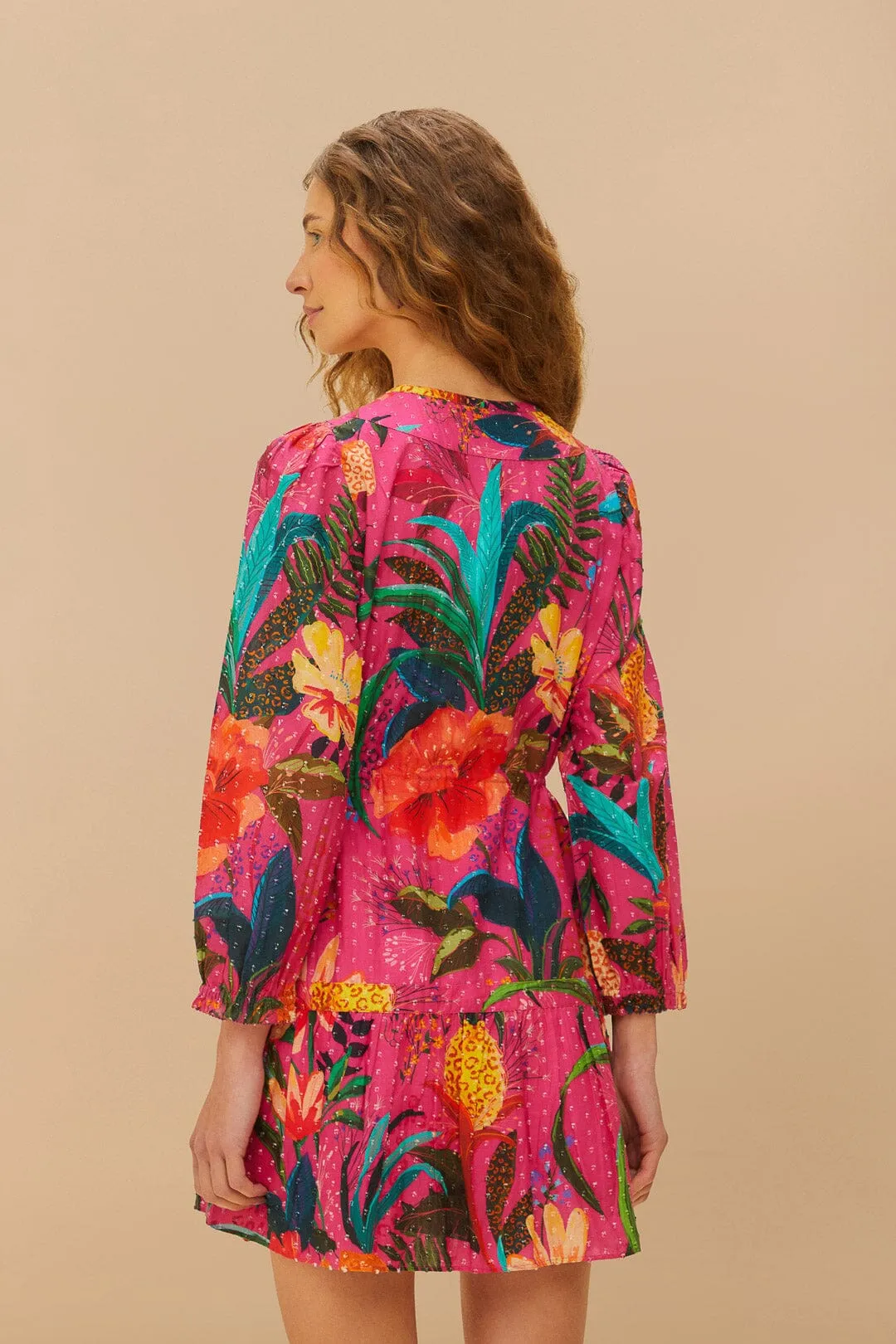 Pink Leopard Flowers Mini Dress sold by FARM Rio product image thumbnail 3