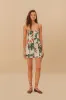 Midnight Macaw Fiesta Off-White Sleeveless Flower Mini Dress sold by FARM Rio