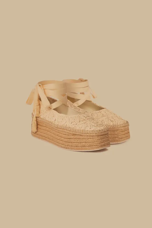 Natural Ballerina Espadrille Flatform Sandal sold by FARM Rio