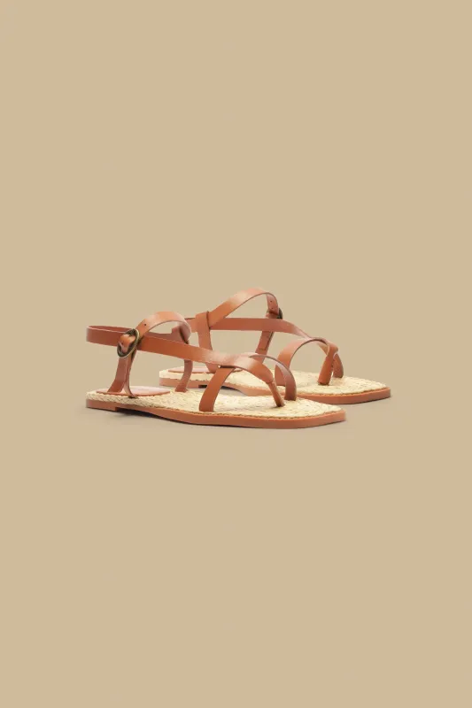 Camel Cross Strap Sandal sold by FARM Rio