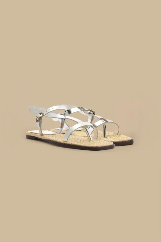Silver Cross Strap Sandal sold by FARM Rio