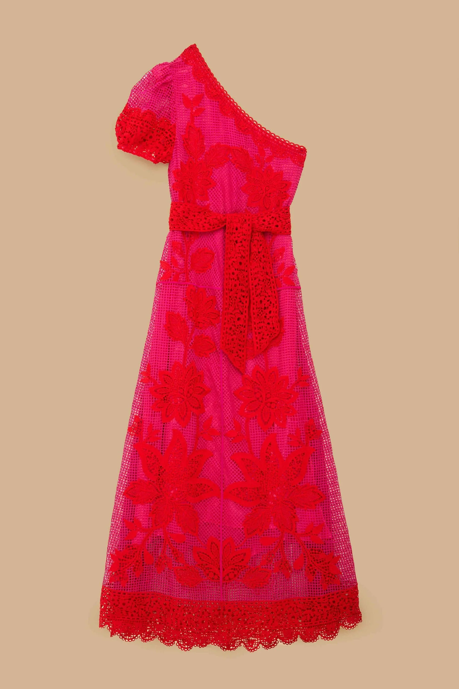 Bicolor Guipure One-Shoulder Maxi Dress sold by FARM Rio product image thumbnail 5