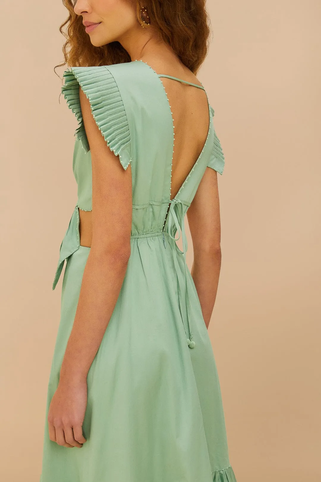 Light Green Butterfly Cut-Out Midi Dress sold by FARM Rio product image thumbnail 5