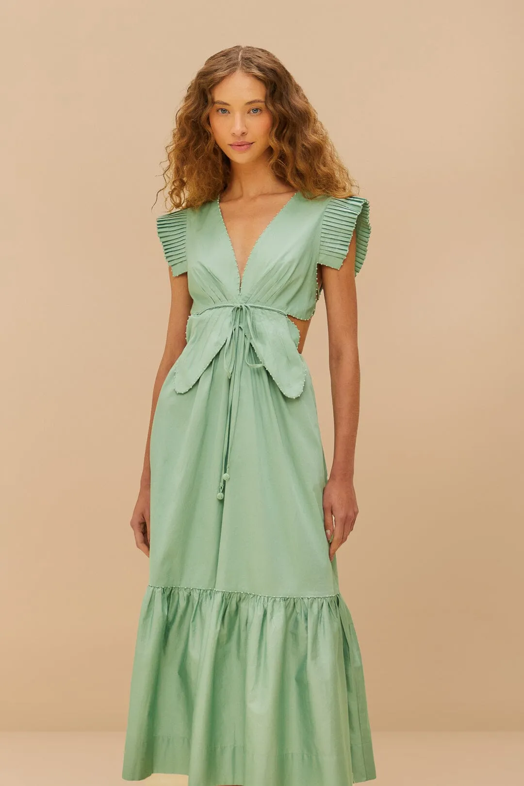 Light Green Butterfly Cut-Out Midi Dress sold by FARM Rio product image thumbnail 2