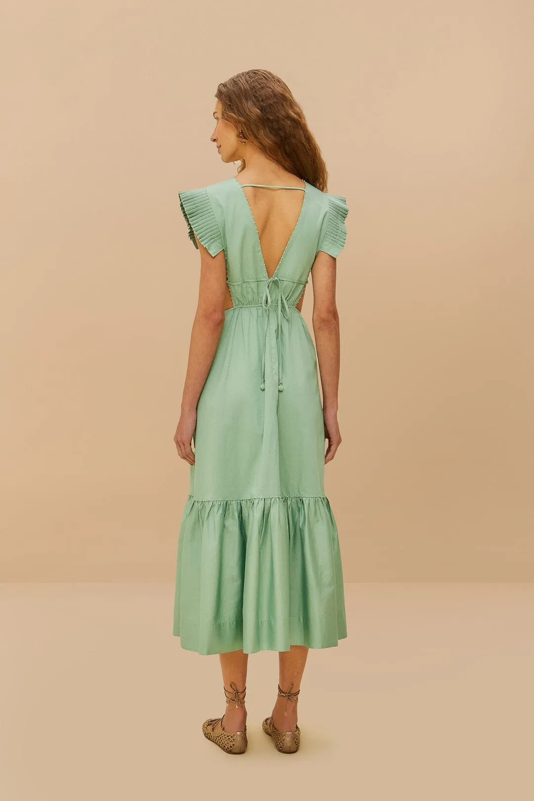 Light Green Butterfly Cut-Out Midi Dress sold by FARM Rio product image thumbnail 4