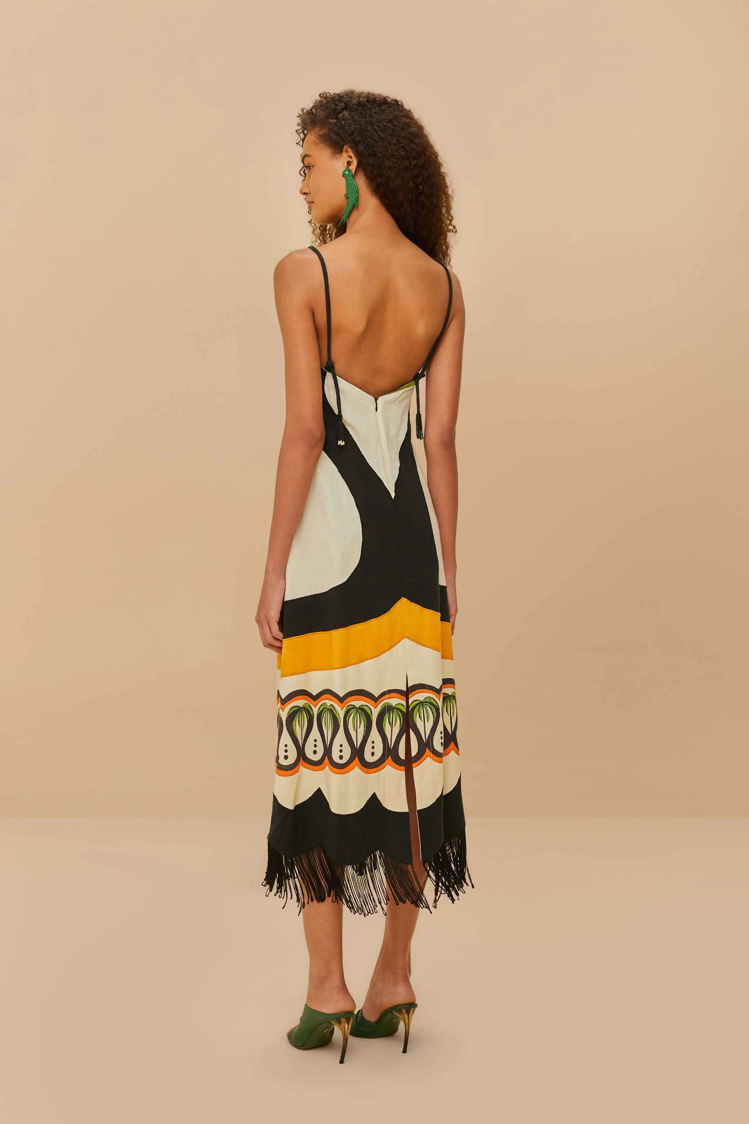 Off-White Coconut Tree Flow LENZING™ ECOVERO™ Euroflax™ Dress sold by FARM Rio product image thumbnail 4