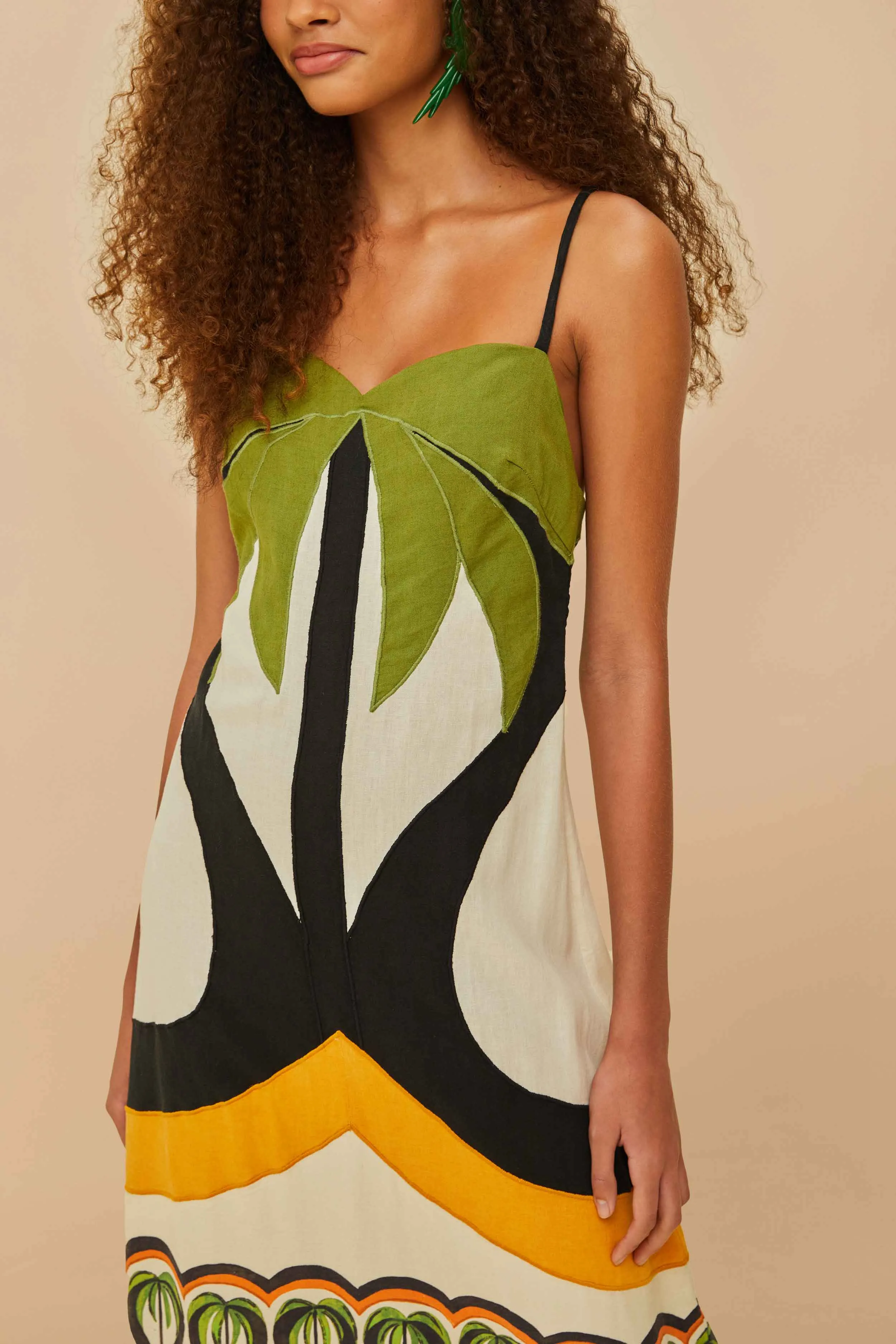 Off-White Coconut Tree Flow LENZING™ ECOVERO™ Euroflax™ Dress sold by FARM Rio product image thumbnail 3