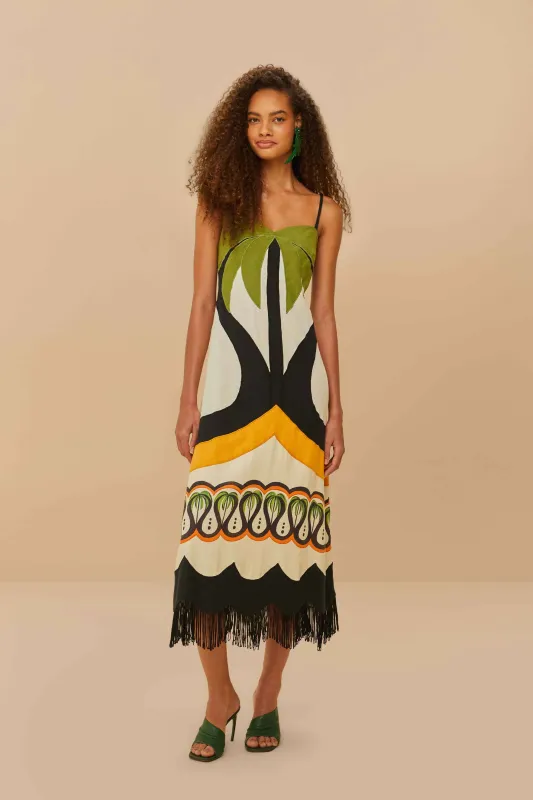 Off-White Coconut Tree Flow LENZING™ ECOVERO™ Euroflax™ Dress sold by FARM Rio