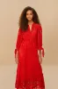 Red Morada Boa Guipure Maxi Dress sold by FARM Rio