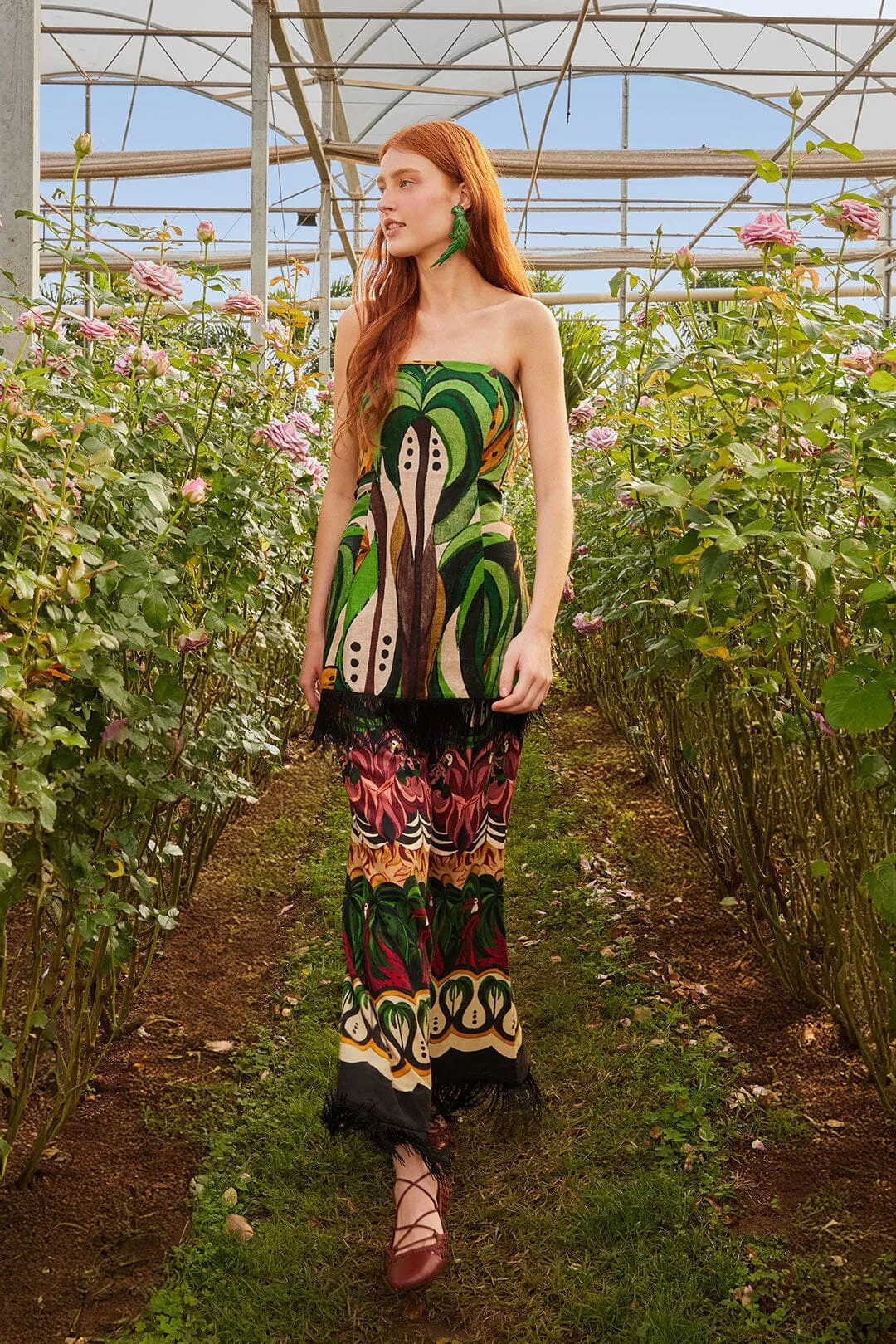 Green Coconut Tree Flow Euroflax™ Premium Linen Top sold by FARM Rio product image thumbnail 3