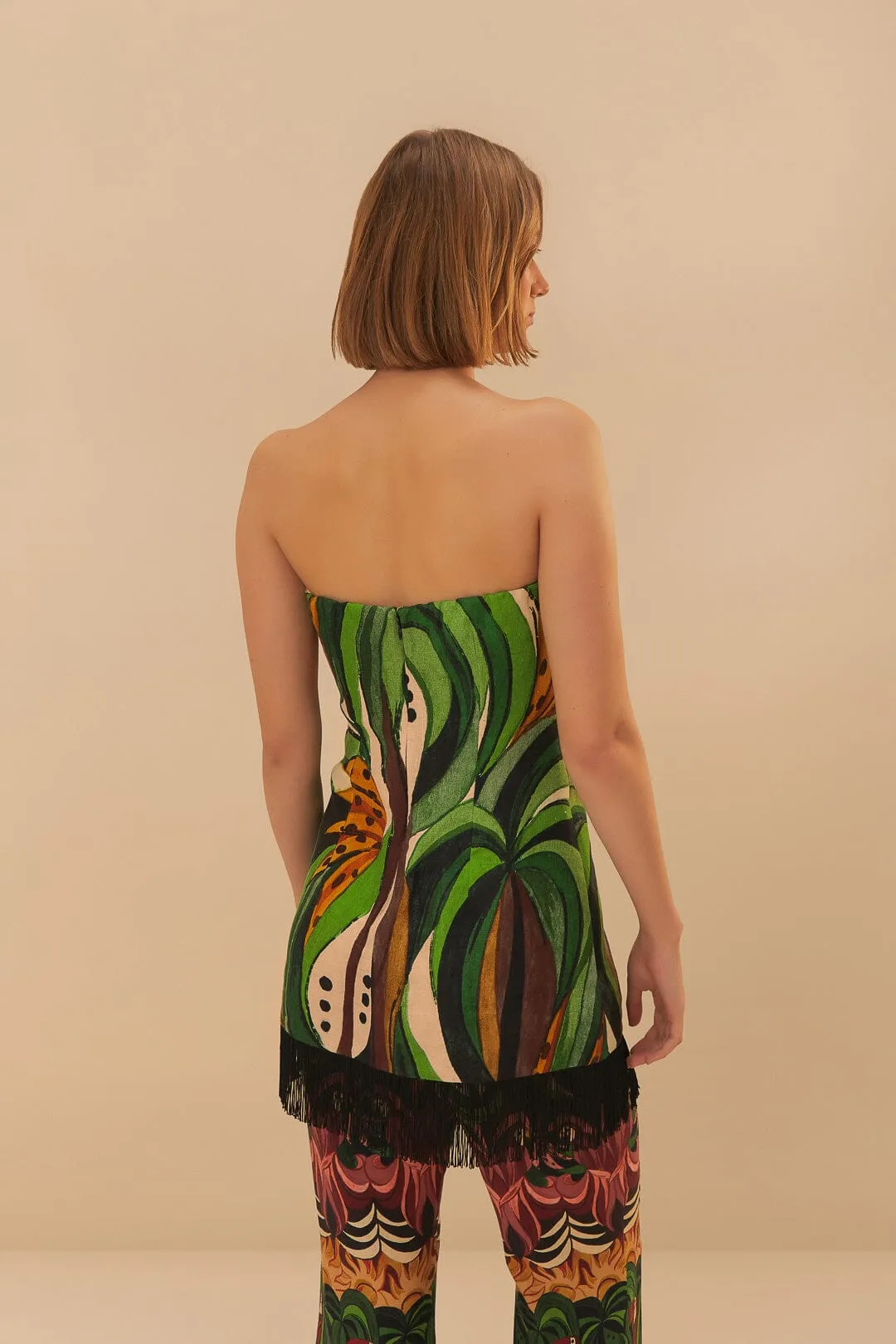 Green Coconut Tree Flow Euroflax™ Premium Linen Top sold by FARM Rio product image thumbnail 4