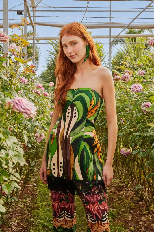 Green Coconut Tree Flow Euroflax™ Premium Linen Top sold by FARM Rio