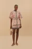 Cream Superbloom Tapestry Puff Sleeve Mini Dress sold by FARM Rio