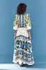 Off White Macaw Flight Maxi Dress sold by FARM Rio