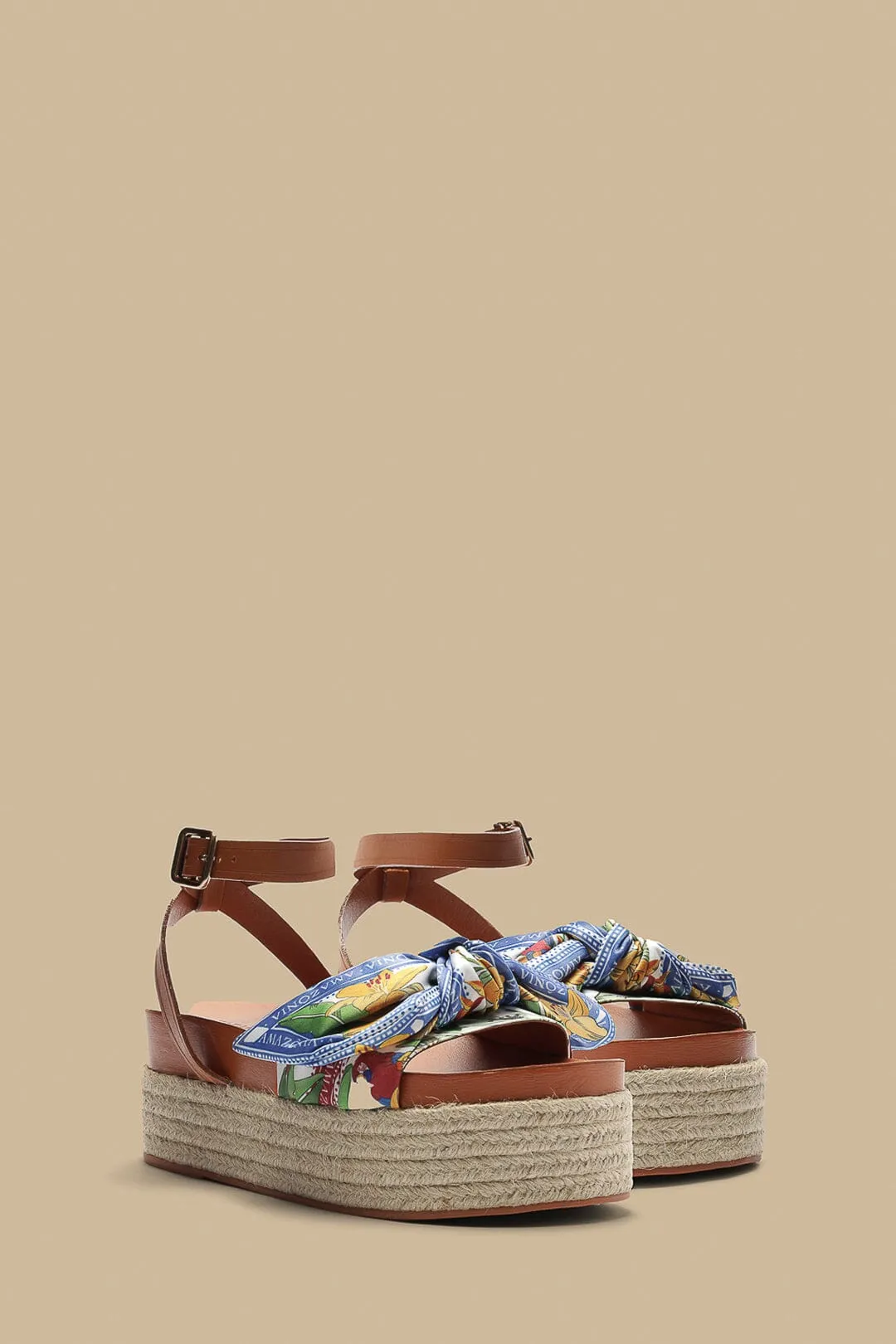 Camel Scarf Flatform Espadrille sold by FARM Rio product image thumbnail 2