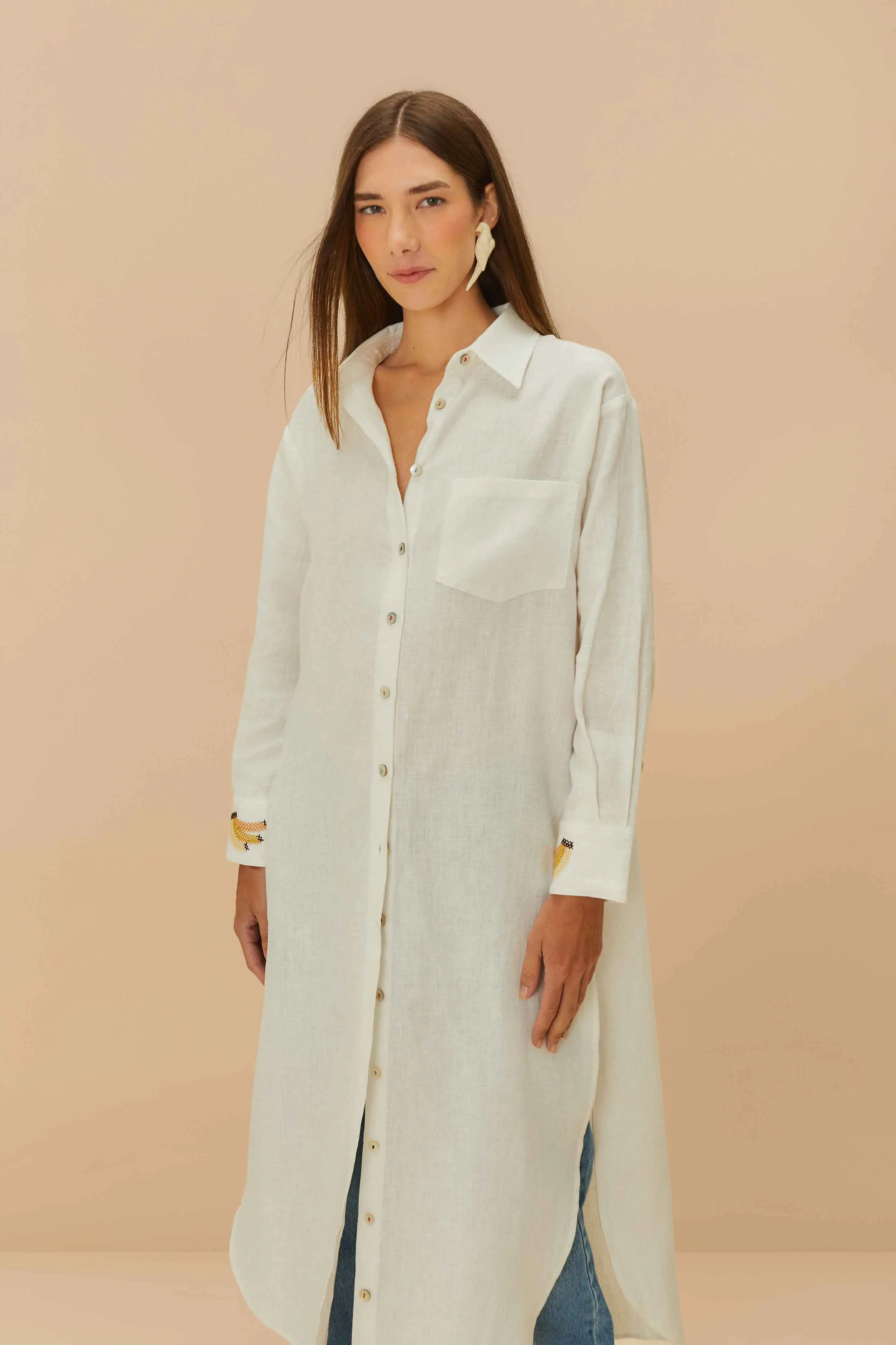 Off-White Euroflax™ Premium Linen Blouse sold by FARM Rio product image thumbnail 2