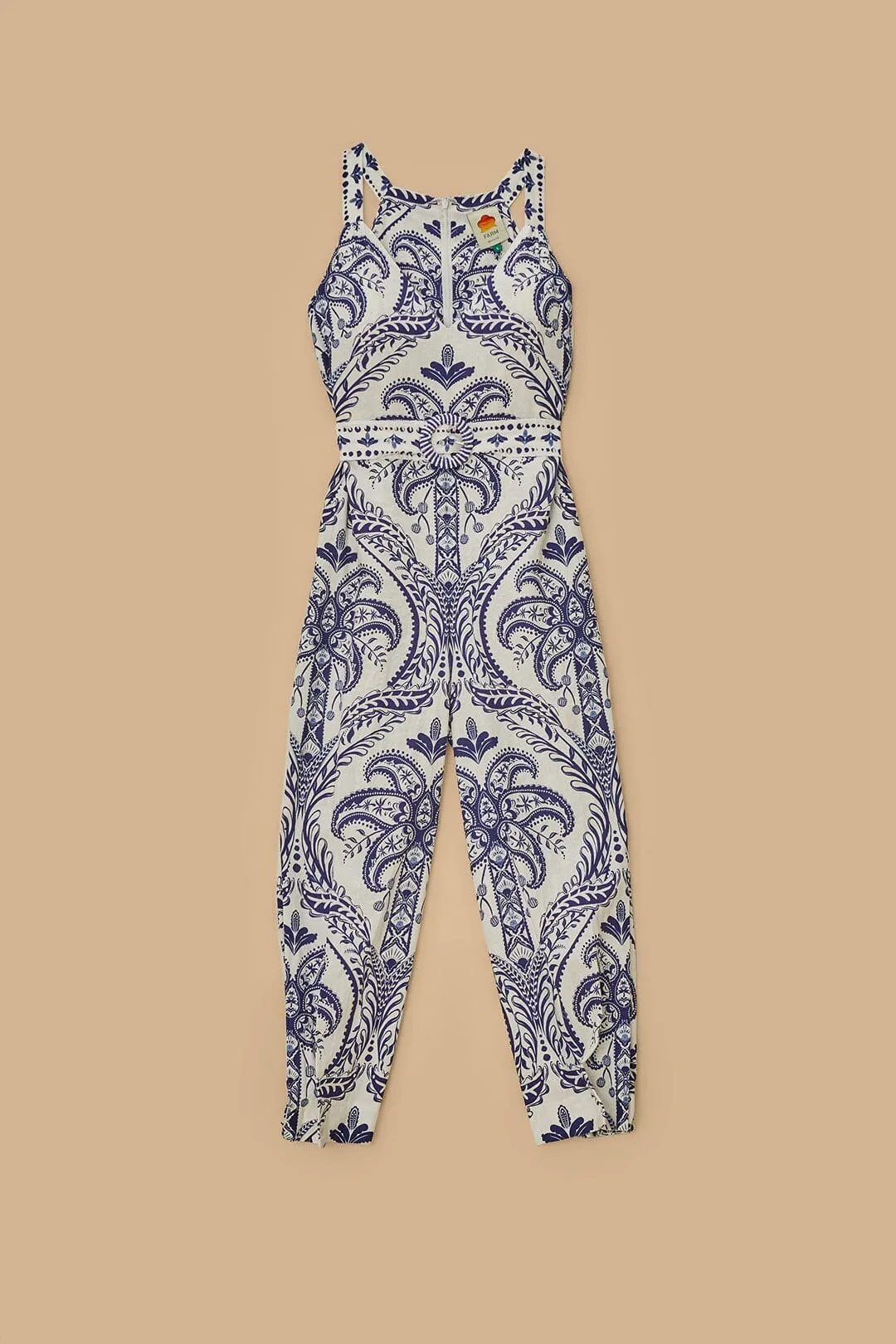Off-White Tropical Cameo LENZING™ ECOVERO™ Euroflax™ Jumpsuit sold by FARM Rio product image thumbnail 5