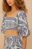 Off-White Tropical Cameo Euroflax™ Premium Linen Blouse sold by FARM Rio