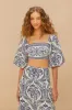 Off-White Tropical Cameo Euroflax™ Premium Linen Blouse sold by FARM Rio