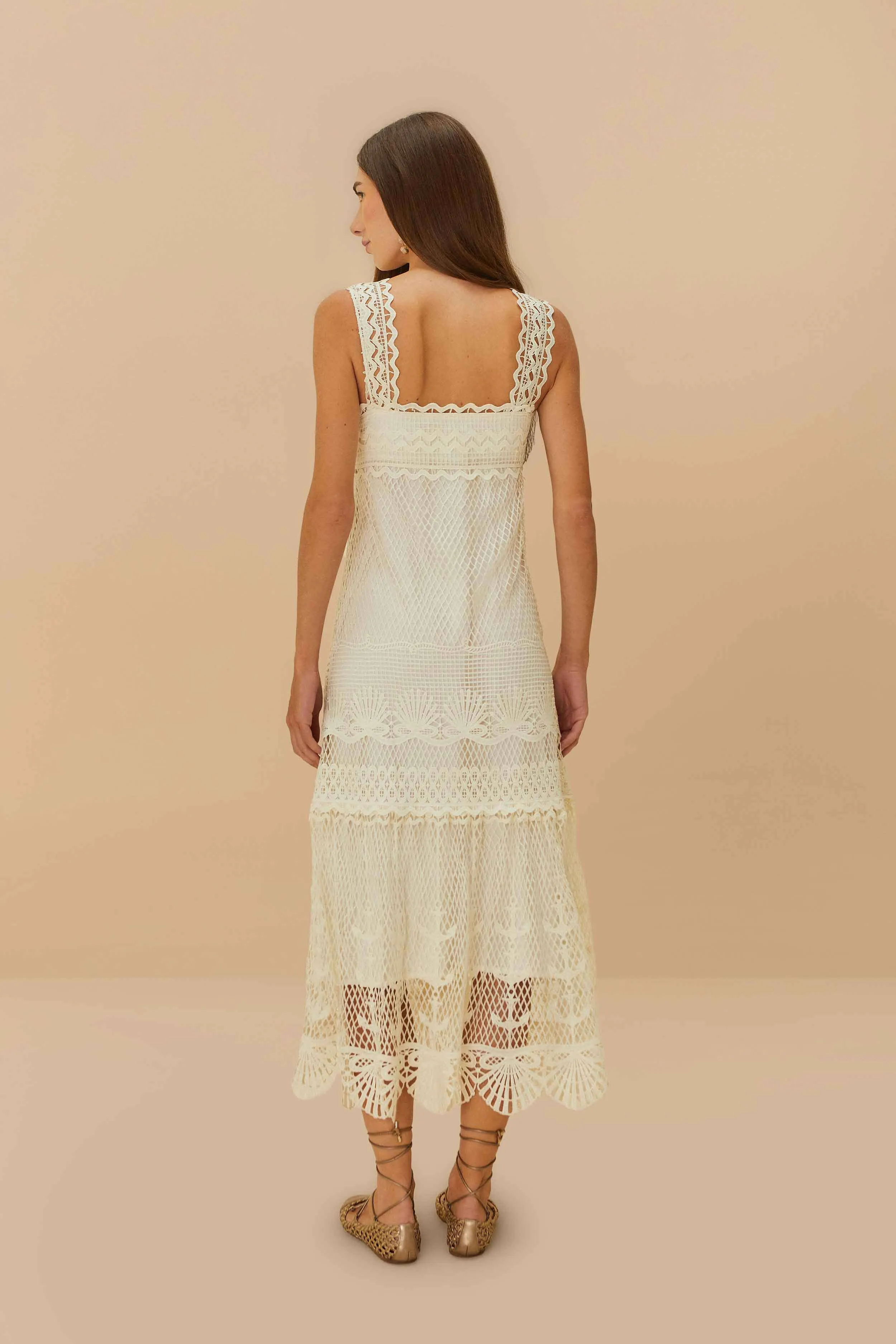 Off-White Nautical Guipure Maxi Dress sold by FARM Rio product image thumbnail 4