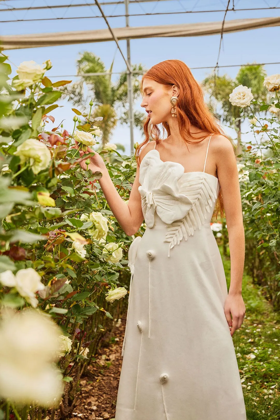 Off-White Garden LENZING™ ECOVERO™ Euroflax™ Midi Dress sold by FARM Rio product image thumbnail 3