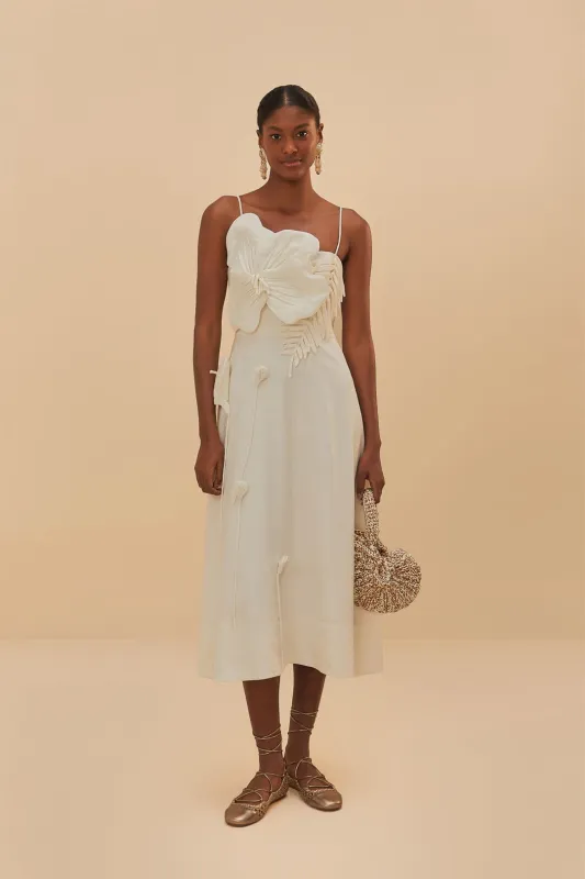 Off-White Garden LENZING™ ECOVERO™ Euroflax™ Midi Dress sold by FARM Rio