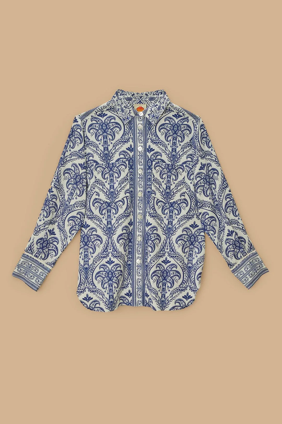 Off-White Tropical Cameo LENZING™ ECOVERO™ Euroflax™ Pajama Shirt sold by FARM Rio product image thumbnail 5